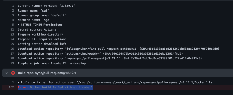 Runner docker run failed