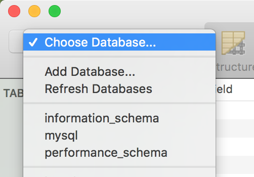 Thêm database mới trong Sequel Pro