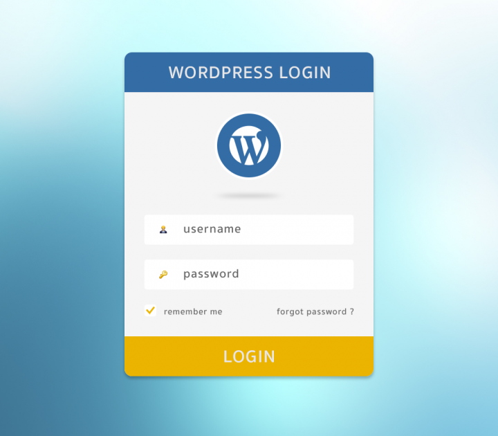 Wordpress login form
