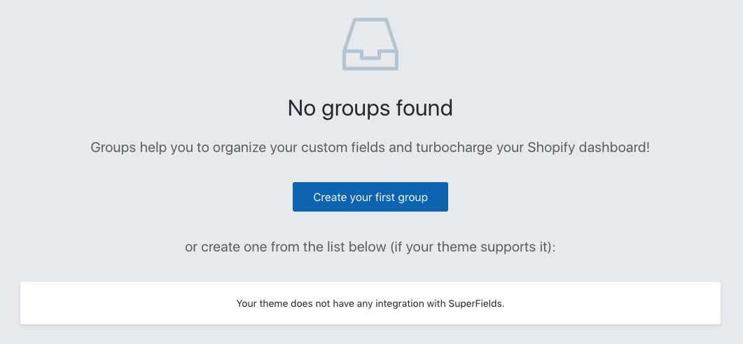 Thông báo yêu cầu tạo Group trước của Superfields
