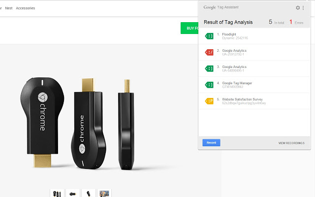 Sử dụng Chrome extension Tag Assistant trên Chrome
