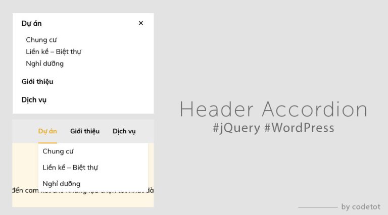 Module Header Accordion sử dụng jQuery trong WordPress