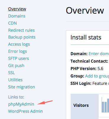 Truy cập phpMyAdmin trong WPEngine