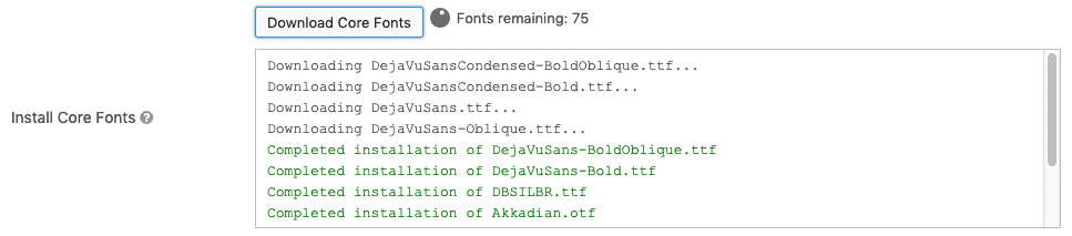 Tải core font trong GravityPDF
