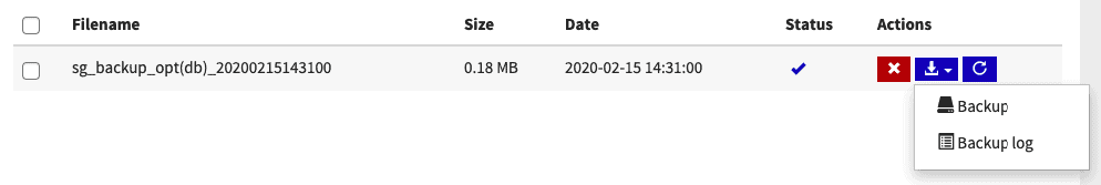 Tải xuống database SQL trong Backup Guard