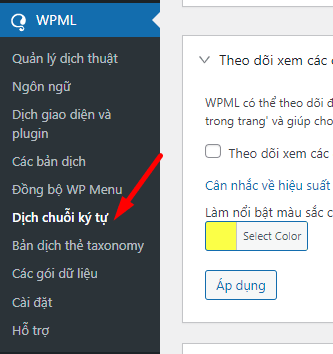 Dịch chuỗi ký tự trong WPML